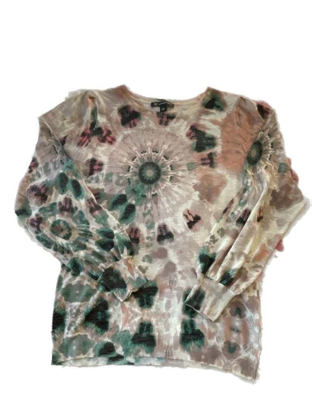 INC International Concepts Floral 2000s Tie Dye Lightweight Summer Sweater
